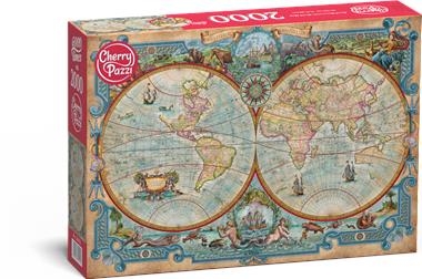 Puzzle 2000 CherryPazzi Great Discoveries World Map 50125