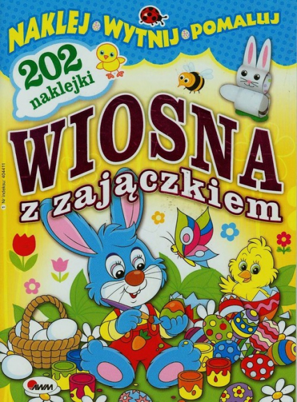 Wiosna z zajączkiem Naklej wytnij pomaluj 202 naklejki