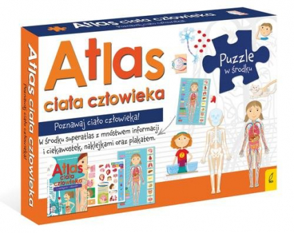 Atlas ciała człowieka: Atlas w zestawie z mapą i puzzlami Pakiet