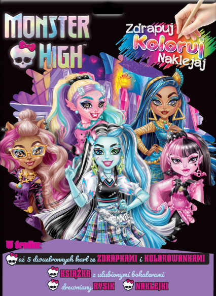 Monster High. Zdrapuj, koloruj, naklejaj